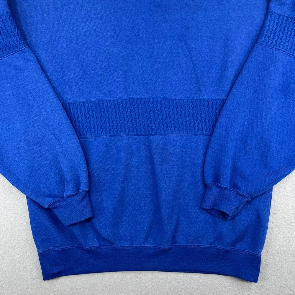 Vintage‎ Cheetah by Mervyns Blue Textured Crewneck Sweatshirt Mens Medium 90s